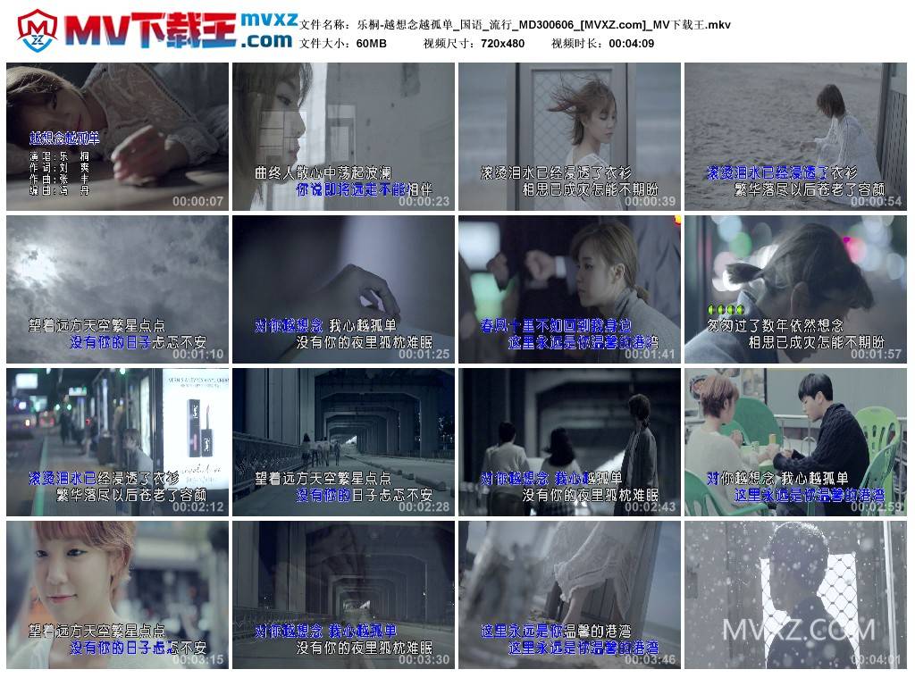 乐桐-越想念越孤单_国语_流行_MD300606